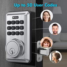 Load image into Gallery viewer, iMagic Keypad Deadbolt, Keyless Entry Deadbolt Lock, Electronic Keypad Door Lock, Auto Lock, 50 User Codes, Easy to Install (Satin Nickel)