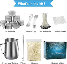 Load image into Gallery viewer, Howemon DIY Candle Making Kit Supplies, Arts & Craft Tools Including Pouring Pot, 100 Cotton Wicks, Candle Wicks Holder, Beeswax, Spoon & Candles tins