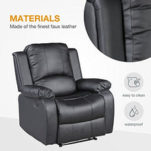 Load image into Gallery viewer, Mecor 3 Piece Sofa Set Bonded Leather Motion Sofa Reclining Sofa Chair Living Room Furniture with 3-Seat Sofa, Loveseat and Recliner Chair,Black