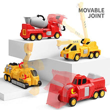Load image into Gallery viewer, SNAEN Toys for 3 4 5 6 7 Year Old Boys - Construction Vehicles Transform Robot Kids Toys, STEM Building Toddler Toys for Kids Ages 4-8 w/ Pull-Back Toys, 5-in-1 Trucks Gifts for Boys Girls