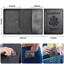 Load image into Gallery viewer, Passport and Vaccine Card Holder Combo, Passport Holder with Vaccine Card Slot, Passport Wallet, Passport Cover, Passport Case, Passport Holder for Women and Men (AA-Black)