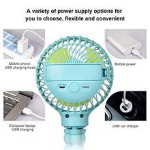 Load image into Gallery viewer, WiHoo Mini Handheld Stroller Fan,2600mAh Personal Portable Car Seat Baby Fan with Flexible Tripod,USB or Battery Powered Desk Fan Adjustable 3 Speeds for Camping/Traveling