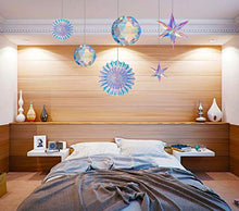 Load image into Gallery viewer, BTSD-home Iridescent Party Supplies Kit with Hanging Honeycomb Ball Decorative Paper Fan Snowflake Garlands for Birthday Wedding Christmas Party Decorations