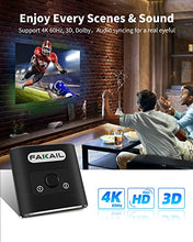 Load image into Gallery viewer, HDMI Switch 4K 60Hz HDMI Splitter FAKAIL HDMI 2.0 Switcher 2 in 1 Out & 1 in 2 Out Bi-Directional HDMI Splitter Support 4K 3D HDR for Xbox PS4 Blu-Ray Player Fire Stick Roku HDTV Monitor