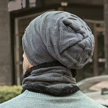 Load image into Gallery viewer, BCDlily Winter Warm Beanie Hats Scarf Set for Men Women Thick Fleece Lined Knit Hats Skull Cap Neck Warmer (Gray)