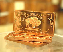 Load image into Gallery viewer, Metal Art Collection - 1 oz One Troy Ounce USA American Buffalo .999 Fine Copper Bullion Bar Ingot Cu Element CMCMINT