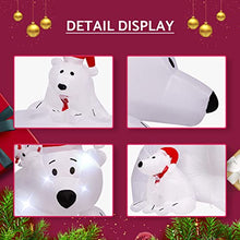 Load image into Gallery viewer, ShinyDec 6FT Polar Bear and Cubs Christmas Decoration Fun Santa Hats & Internal LED Lights, New Holiday Yard Inflatable for 2021, White