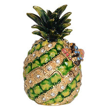 Load image into Gallery viewer, Minihouse Pineapple with Bumble Bee Trinket Box Hinged Hand-Painted Enameled Fruit Figurine Collectible Jewelry Box Ring Holder,Unique for Home Decor