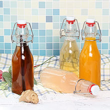 Load image into Gallery viewer, 8oz Swing Top Bottles - Glass Beer Bottle with Airtight Rubber Seal Flip Caps for Home Brewing Kombucha, Beverages, Oil, Vinegar, Water, Soda, Kefir (9 Pack)