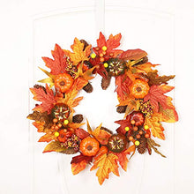 Load image into Gallery viewer, wonuu Fall Wreaths for Front Door 22 Inch Home Wall Decor Handcrafted Boxwood Base for Halloween Thanksgiving Day Autumn