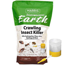 Load image into Gallery viewer, HARRIS Diatomaceous Earth Crawling Insect Killer, 4lb with Powder Duster Included Inside The Bag