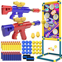 Load image into Gallery viewer, TEMI 2 in 1 Shooting Game Toy for Kids, 2pk Foam Ball Popper Air Guns with Shooting Target, 24 Foam Balls, 40 Foam Darts, Indoor and Outdoor Toys for Kids Ages 4 5 6 7 8 9 10+ Years Old Boys, Girls