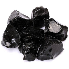 Load image into Gallery viewer, TGS Gems 1/2lb Bulk Size 1'' Rough Gemstones Black Obsidian Mine Reiki Healing Crystals Free Pouch