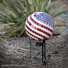 Load image into Gallery viewer, Alpine Corporation 10" Tall Indoor/Outdoor Glass Gazing Globe Metal Stand, Black
