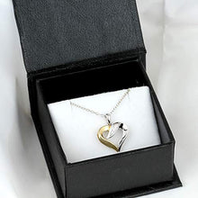 Load image into Gallery viewer, Pipa Bella 925 Sterling Silver with Partial 18K Gold Plating Diamond Accent 0.03ct Basic Heart Pendant Studded with Natural White Diamonds (I-J Color, I2-I3 Clarity) with 18" Chain