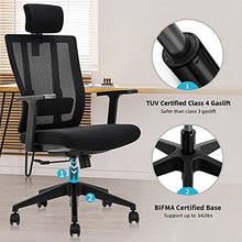 Load image into Gallery viewer, YITAHOME Home Office Desk Chair Set 55 Inches, Ergonomic Adjustable Chair and Computer Desk 400lb Capacity with Storage Bag and Monitor Stand, 360°Chair, Home Furniture Workstation Sets, Black