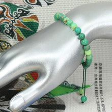 Load image into Gallery viewer, Amandastone Natural Green Chrysoprase Gemstone 6mm Round Beads Adjustable Braided Macrame Tassels Chakra Reiki Bracelet