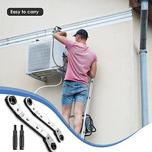 Load image into Gallery viewer, Hvac Service Wrench Refrigeration Service Wrench Set, 3/8 to 1/4, 5/16 x 1/4, Ratchet Wrench Refrigeration Tool Set Air Conditioner Valve with Hexagon Bit Adapter Kit for Equipment Repair