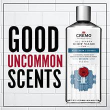 Load image into Gallery viewer, Cremo Rich-Lathering Blue Cedar & Cypress Body Wash, A Woodsy Scent with Notes of Lemon Peel, Cypress and Cedar, 16 Fl Oz (2-Pack)