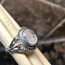 Load image into Gallery viewer, Natural Rainbow Moonstone 925 Solid Sterling Silver Engagement Ring Size 8.75, 9