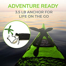 Load image into Gallery viewer, Gradient Fitness Marine Anchor, 3.5 lb Folding Anchor, Grapnel Anchor Kit for Kayaks, Canoes, (SUP) Paddle Boards, (Green, 3.5 lbs)