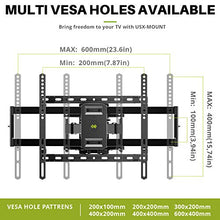 Load image into Gallery viewer, USX MOUNT Full Motion TV Wall Mount for Most 47-84 inch Flat Screen/LED/4K TVs, TV Mount Bracket Dual Swivel Articulating Tilt 6 Arms, Max VESA 600x400mm, Holds up to 132lbs, Arms Up to 16" Wood Stud