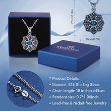 Load image into Gallery viewer, EUDORA Good Luck Blue Evil Eye Vintage Sterling Silver Necklace Pendant, Gift for Women Girl, 18 inch Chain