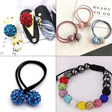 Load image into Gallery viewer, Pandahall 100 Pcs 10mm Hematite Shamballa Pave Disco Ball Clay Beads, Polymer Clay Rhinestone Beads Round Charms Jewelry Makings