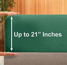 Load image into Gallery viewer, Extra Deep Pocket Sheets - Bamboo Blend 5-Piece 21” Bed Sheet Set – Bamboo and Microfiber Blend – Extra Deep Bed Sheet – Ultra Deep Sheets for Deep Pockets Mattress - Split Cal King - Hunter Green