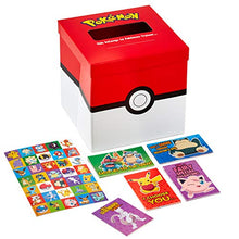 Load image into Gallery viewer, Hallmark Valentines Day Cards for Kids and Mailbox for Classroom Exchange, Pokémon (1 Box, 32 Valentine Cards, 35 Stickers, 1 Teacher Card)