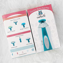 Load image into Gallery viewer, Baby Nail File Electric by Pretty MiniMe – Blue Infant Nail Clippers - Boy Baby Nail Trimmer - Safe Fingernail and Toenail Grooming Manicure Kit for Newborn Toddler and Kids - 10 File Tips