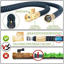 Load image into Gallery viewer, LOOHUU Garden Hose Expandable Kit 50 Feet,Water Hose with Superior Strength 3750D/10 Function Spray Nozzle/Resistant 3-Layers Latex, Solid Brass Fittings