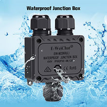 Load image into Gallery viewer, Junction Box Outdoor Waterproof Electrical Box, 3 Way Plug Line Plastic External Junction Box, M25 Coaxial Wire Connector, Electric Power Cord Boxes Suitable for Outdoor Lights, Landscape Lighting (3way)