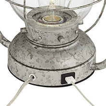 Load image into Gallery viewer, Bodie Rustic Industrial Table Lamp with USB Charging Port Nightlight Antique LED Edison Distressed Silver Off White Linen Shade for Living Room Bedroom Bedside Nightstand Office - Franklin Iron Works