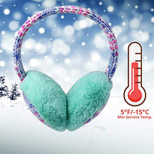 Load image into Gallery viewer, Flammi Kids Knit Earmuffs Winter Outdoor Furry Ear Warmers for Boys Girls (Aqua Green)