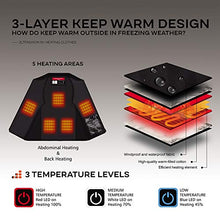 Load image into Gallery viewer, 5V Heated Vest with battery pack,USB Charging Lightweight Heated Jacket,Heating Clothing Size Adjustable for Men Male