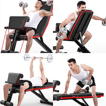 Load image into Gallery viewer, Weight Bench for Weight Training and Ab Exercises - Roman Chair Adjustable Sit Up Incline Benchs Flat Fly Weight Press Fitness - Adjustable Strength Training Bench for Full Body Workout, Solid (Black)
