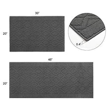 Load image into Gallery viewer, COSY HOMEER 48x20 Inch/30X20 Inch Kitchen Rug Mats Made of 100% Polypropylene 2 Pieces Soft Kitchen Mat Specialized in Anti Slippery and Machine Washable (Grey)