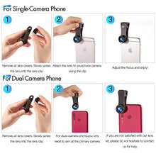 Load image into Gallery viewer, Cell Phone Camera Lens Kit,6 in 1 Universal +0.62x Wide Angle &25x Macro +235°Fisheye +Phone Holder -Shutter Remote+Tripod for iPhone X/8/7/6/6s plus Samsung Android & phone