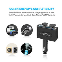 Load image into Gallery viewer, Rocketek 2-Socket Car Splitter Cigarette Lighter Adapter Multi Power Outlet 12/24V 90W with 3.1A 2 USB Car Charger Adapter, Cigarette Lighter Splitter Adapter for iPhone ipad Cell Phone Tablet GPS