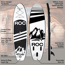 Load image into Gallery viewer, Roc Inflatable Stand Up Paddle Board with Premium sup Accessories & Backpack, Non-Slip Deck, Waterproof Bag, Leash, Paddle and Hand Pump. (Black)