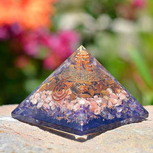Load image into Gallery viewer, Orgonite Crystal Ultimate Triple Weight Loss Pyramid with Tiger Eye, Sunstone and Amethyst Healing Crystals –Boost Your Metabolism and Inner Strength for Weight Management