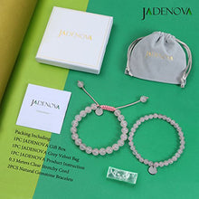 Load image into Gallery viewer, JADENOVA 6/8mm Natural Rose Quartz Gemstone Bracelet for Couples Gifts