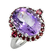 Load image into Gallery viewer, YoTreasure 9.91 Cts. Pink Amethyst Solid 925 Sterling Silver Cluster Ring