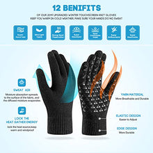 Load image into Gallery viewer, Winter Warm Touchscreen Gloves for Women Men - Triangle Anti-Slip Silicone Gel, Knit Thermal Soft Lining & Elastic Cuff, Driving Motorcycle Cycling Bike Sports Texting Gloves(One-Size, Black)