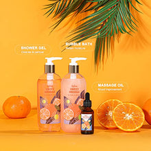 Load image into Gallery viewer, Gift Baskets for Women, Gift Set for Women-BFFLOVE Sweet Orange Spa Bath Gifts, 10 Pc Bath Spa Kit Includes Bath Salt, Massage Oil, Bubble Bath, Spa Tote Bag. Best Women Gifts for Birthday & Party