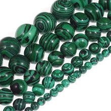 Load image into Gallery viewer, 8mm Green Malachite Beads Stone Loose Beads Gemstone Round Beads Energy Healing Beads for DIY Jewelry Making Approxi 15.5 inch 45pcs 1 Strand per Bag