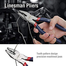 Load image into Gallery viewer, WORKPRO 7-piece Pliers Set (8-inch Groove Joint Pliers, 6-inch Long Nose, 6-inch Slip Joint, 4-1/2 Inch Long Nose, 6-inch Diagonal, 7-inch Linesman, 8-inch Slip Joint) for DIY & Home Use