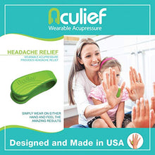 Load image into Gallery viewer, Aculief - Award Winning Natural Headache, Migraine, Tension Relief Wearable – Supporting Acupressure Relaxation, Stress Alleviation, Soothing Muscle Pain - Simple, Easy, Effective 1 Pack - (Green)