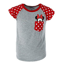 Load image into Gallery viewer, Disney Youth Girls Minnie Peeking Pocket Tee Grey Small